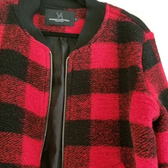 Vanessa Alexandria Plaid Wool Bomber - Picture 3 of 6